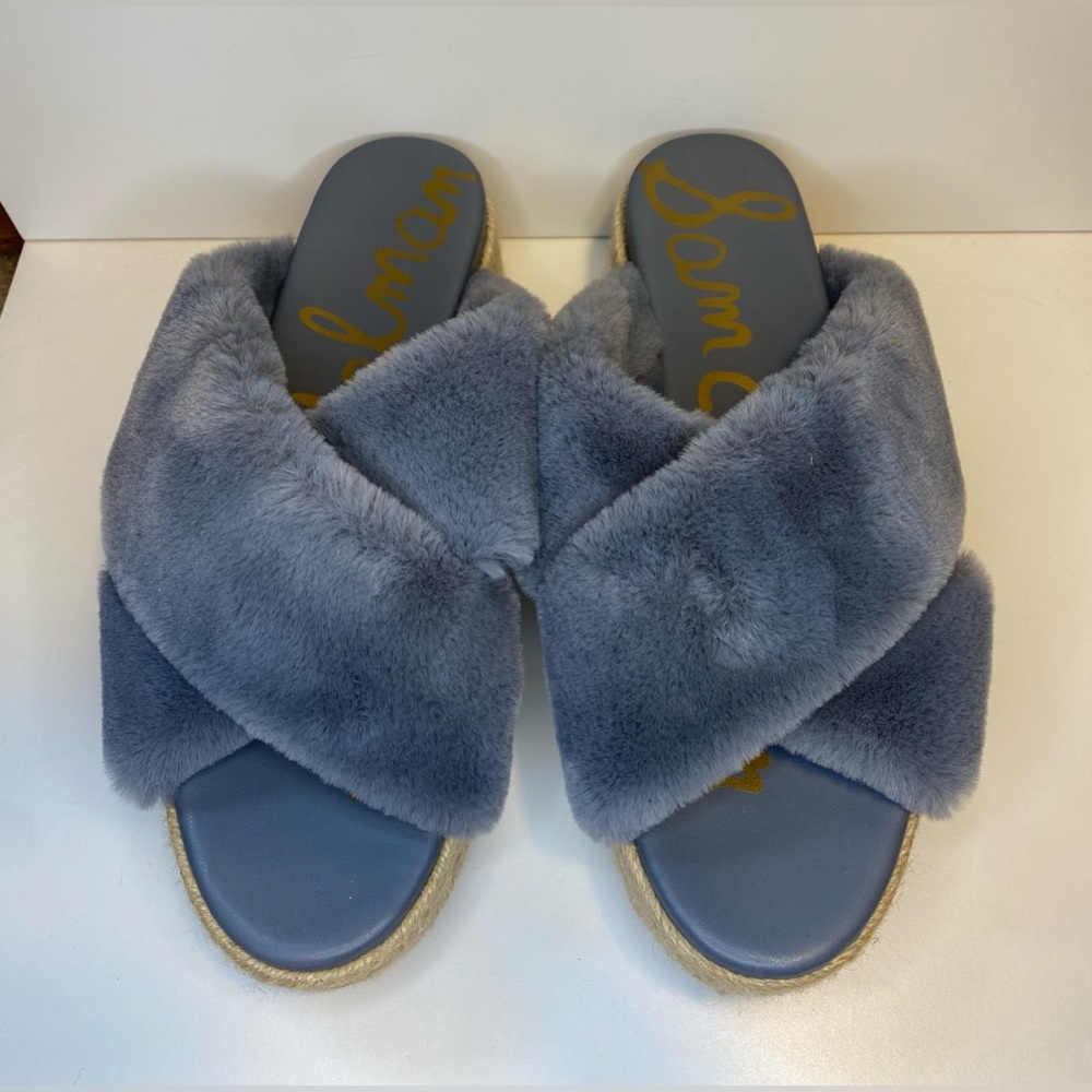 Sam Edelman Zia faux fur, blue, 8.5W